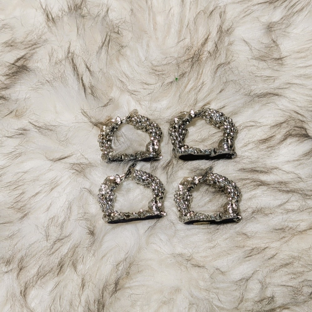 Vintage Set of 4 Wanda Scruby Pewter Grapes Vines Wine Themed Napkin Rings